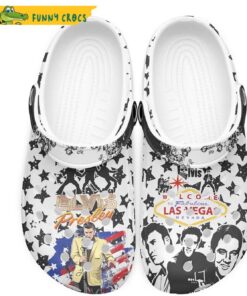 Funny Christmas Elvis White Crocs Sandals