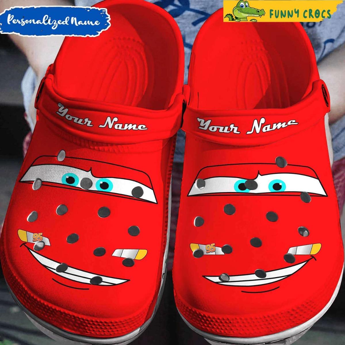 Customized Lightning Mcqueen Light Up Crocs Clog Shoes