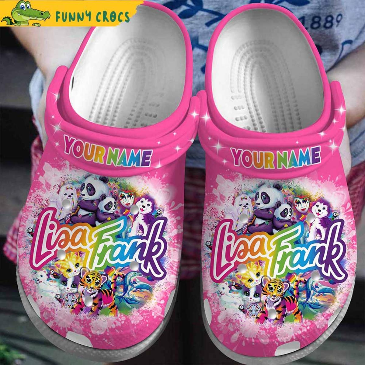 Black Lisa Frank Crocs Crocband Clogs Shoes