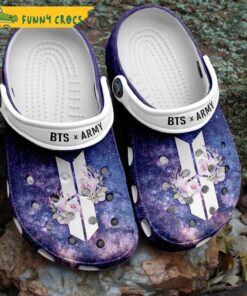 Logo And Flower Army X Bts Crocs Shoes