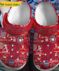 Logo Boston Red Sox Mlb Red Crocs Slippers