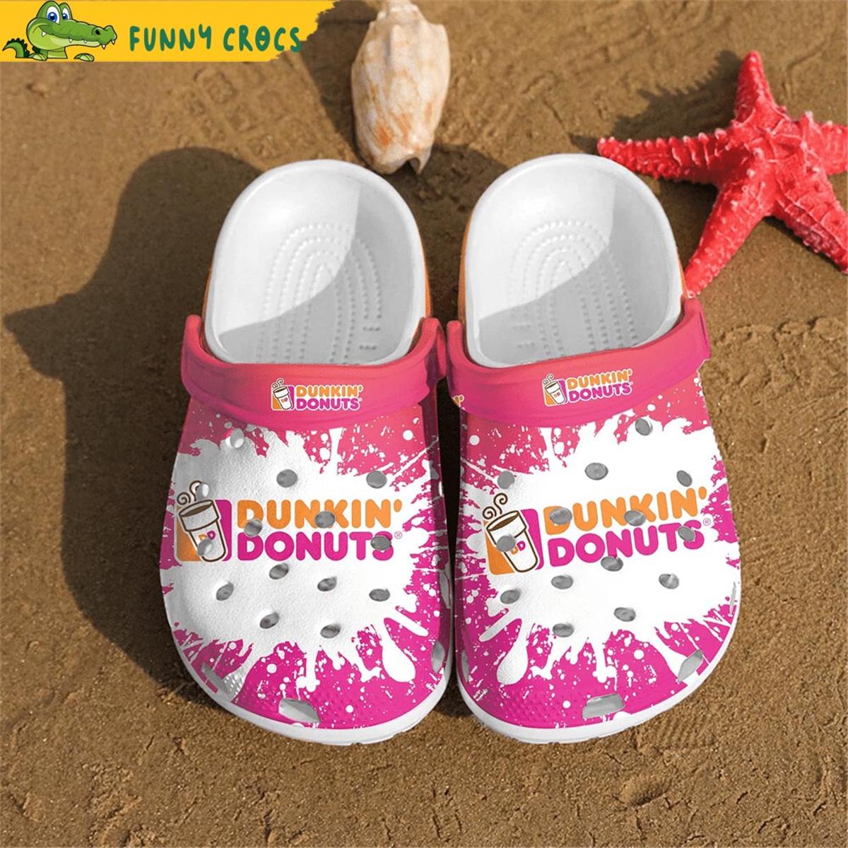 Pattern Dunkin Donuts Crocs Shoes