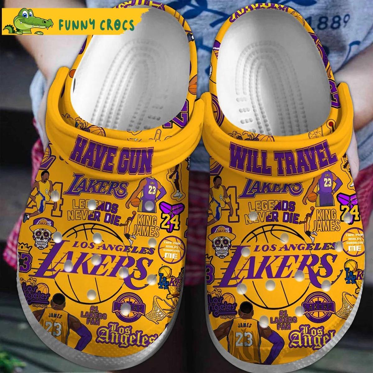 Los Angeles Lakers Nba White Crocs Shoes