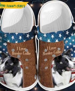 Love Border Collie Usa Flag Dog Crocs Shoes