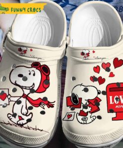 Love More Snoopy Tiny Hearts Crocs Clog