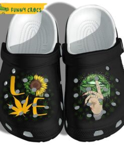 Love Sunflower Weed Crocs Clog Shoes