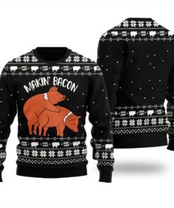 Making Bacon Funny Christmas Sweaters