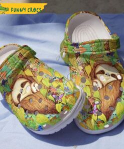 Mama And Baby In Jungle Sloth Crocs Clog