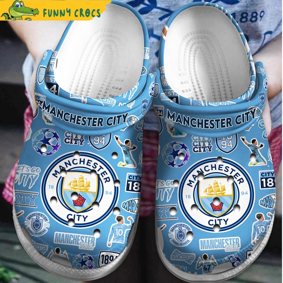 Manchester City Treble Winners Soccer Crocs Sandals