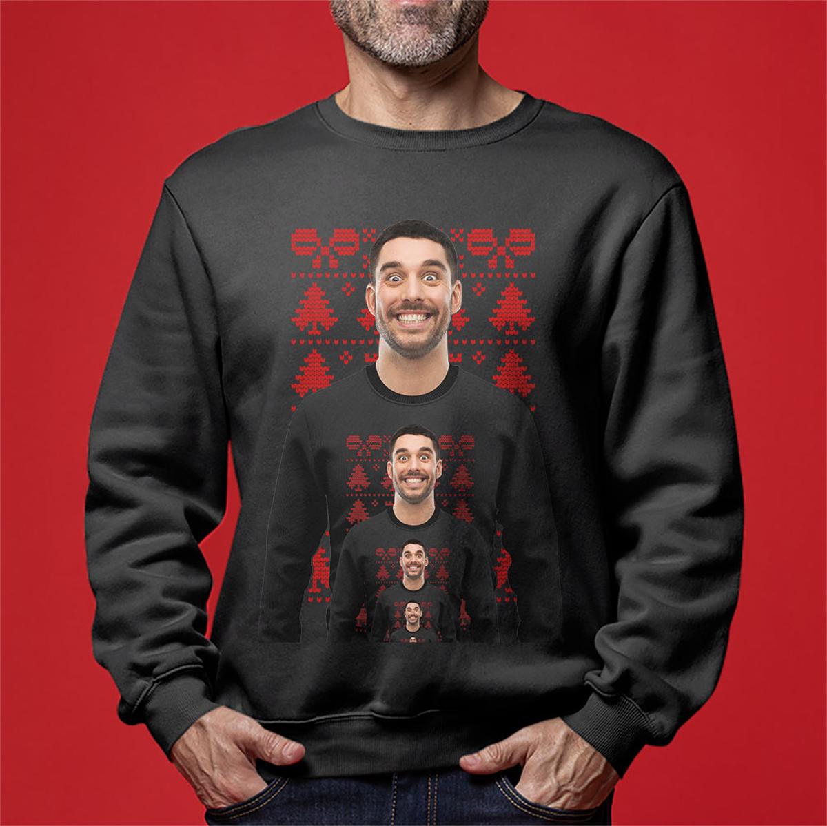 Mens On The Naughty List Custom Dog Ugly Xmas Sweater