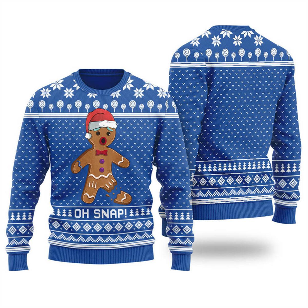 Ugly Oh Snap Gingerbread Funny Christmas Sweaters