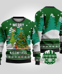 Merry Kissmyass Grinch Sweater