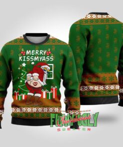 Merry Kissmyass Naughty Lgbt Santa Sweater