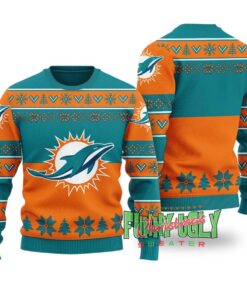 Miami Dolphins Football Team Funny Christmas Sweater