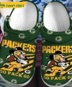 Personalized Green Bay Packers Mascot Ripped Flag Crocs Sandals