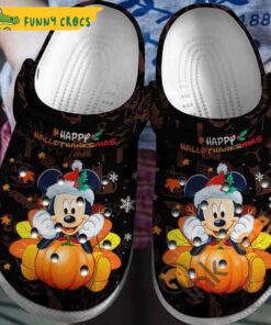 Mickey Mouse Happy Hallothanksmas Thanksgiving Crocs Shoes