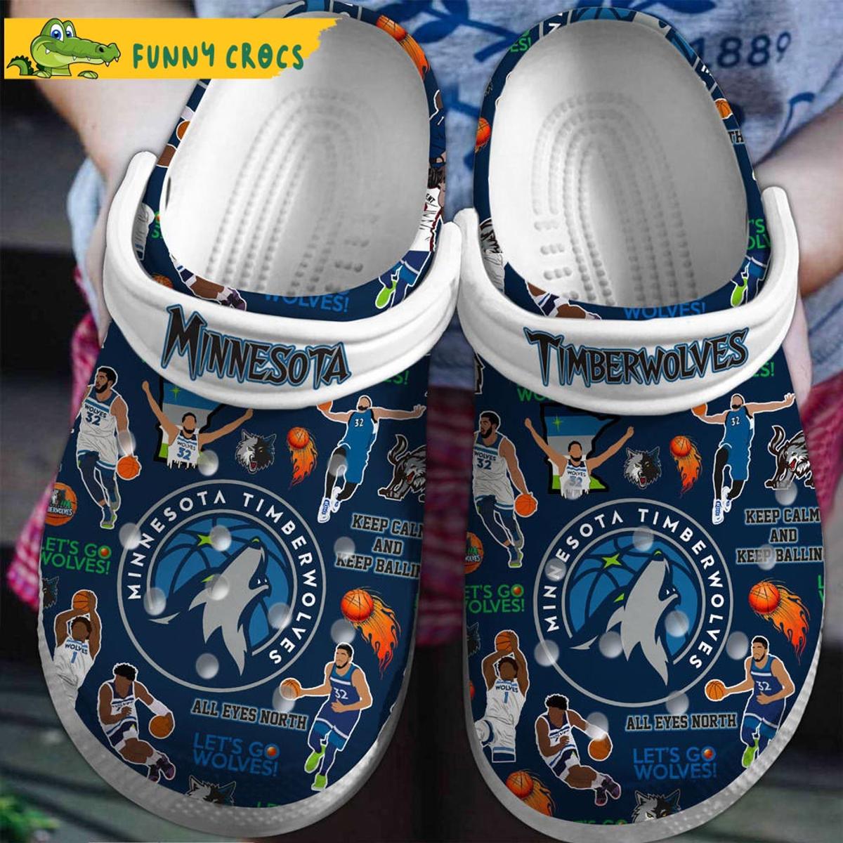 Minnesota Timberwolves Nba White Crocs Clog Slippers