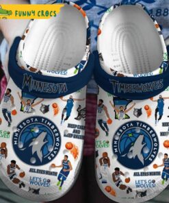 Minnesota Timberwolves Nba White Crocs Clog Slippers