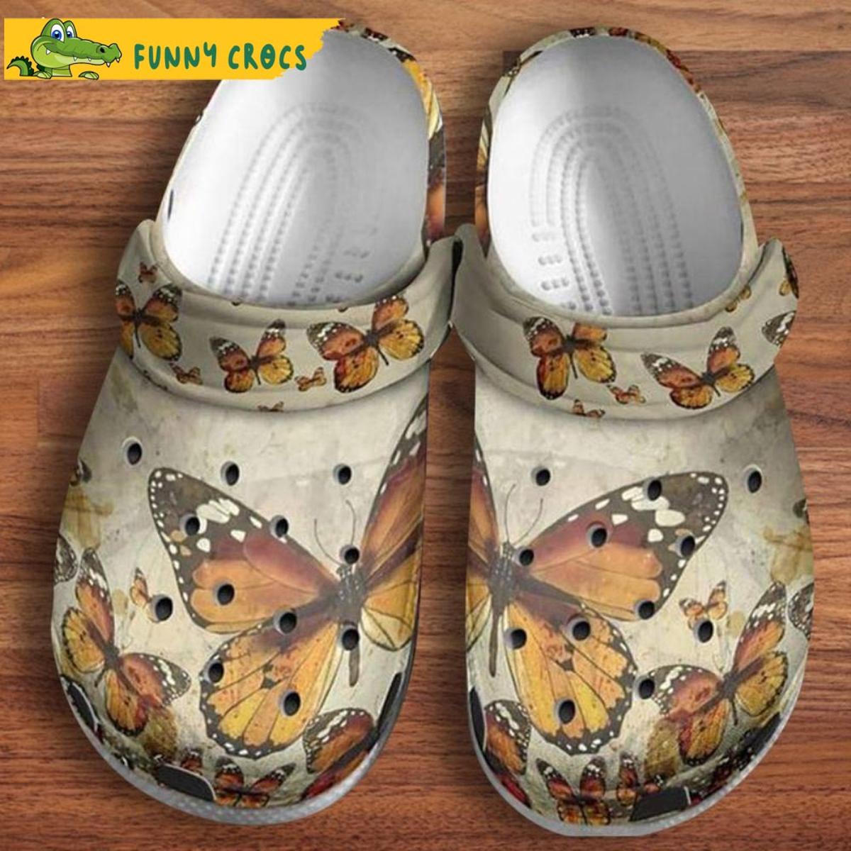 Monarch Butterfly Vintage Crocs Clog Shoes