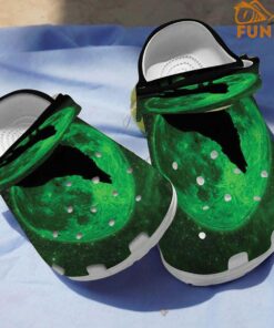 Moon Green Wolf Crocs Slippers