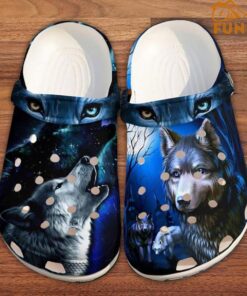 Blue Eyes Wolf Crocs Slippers