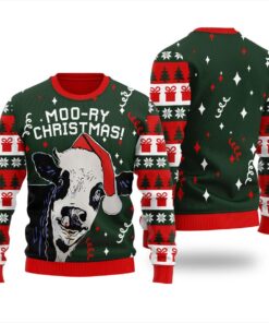 Moory Christmas Cow Funny Christmas Sweater