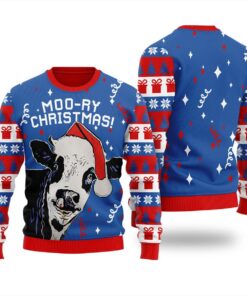 Moory Christmas Cow Mens Ugly Sweater