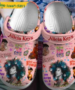 Music Alicia Keys Pink Crocs Shoes