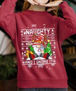 Naughty Gnome Womens Ugly Christmas Sweater