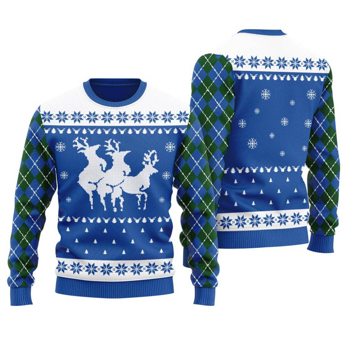 Inappropriate Reindeer Funny Ugly Christmas Sweater