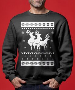 Naughty Reindeer Mens Womens Ugly Christmas Sweater