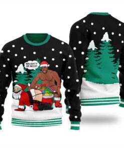 Drunk Santa And Barry Wood Mens Ugly Christmas Sweater