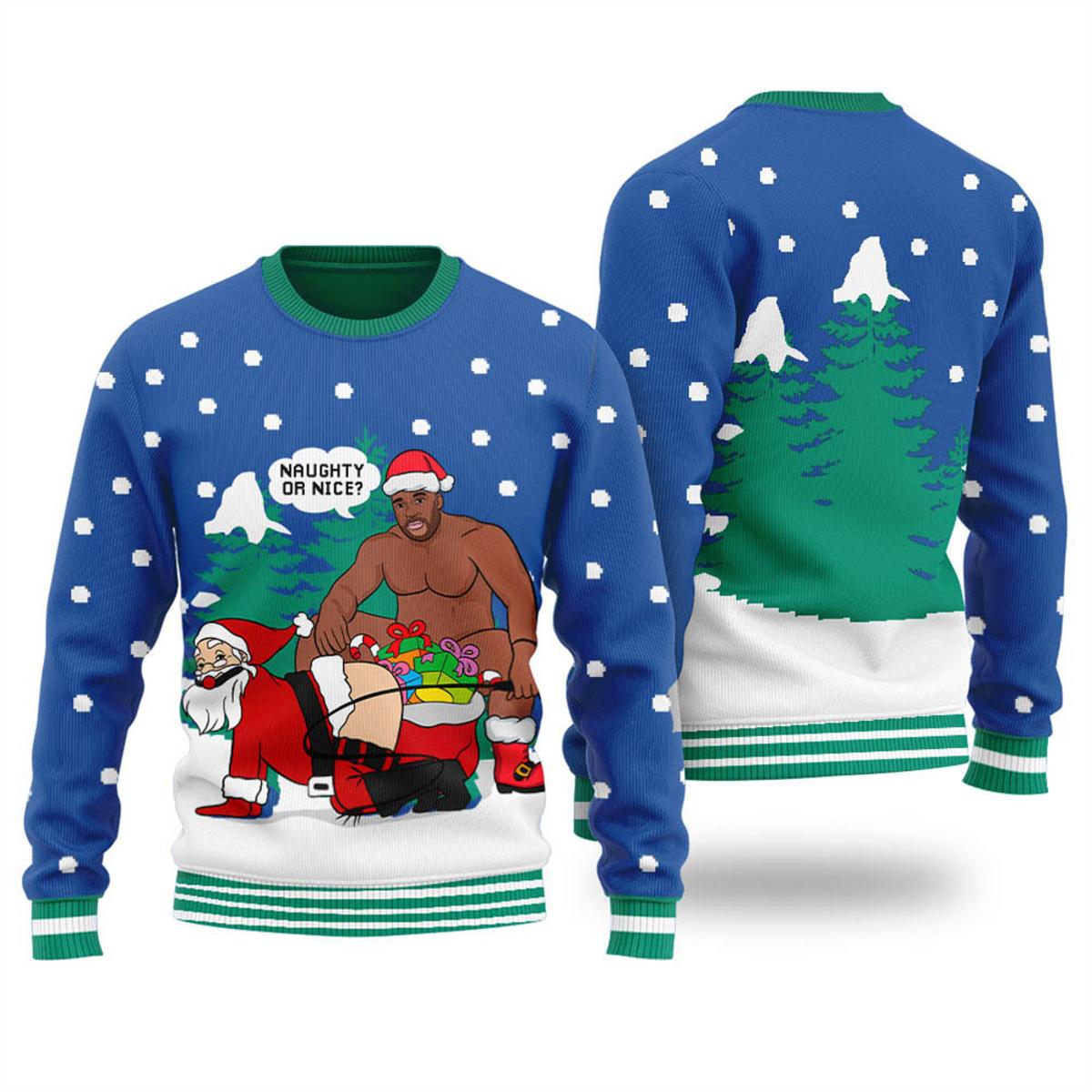 Funny Santa Barry Wood Christmas Sweater Men