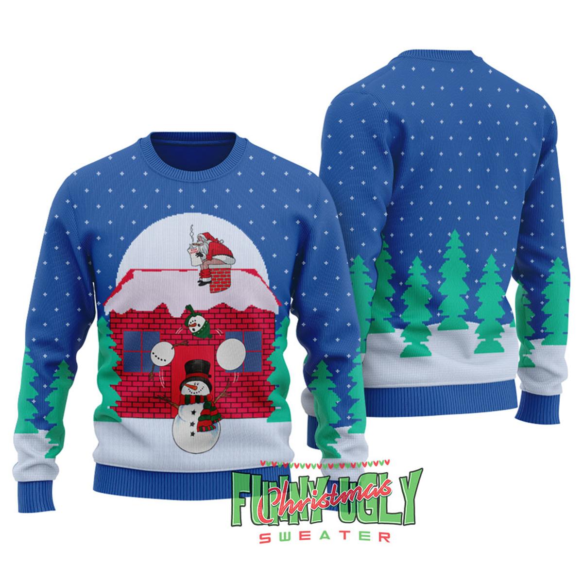 Funny Santa Snowman Funny Christmas Sweaters