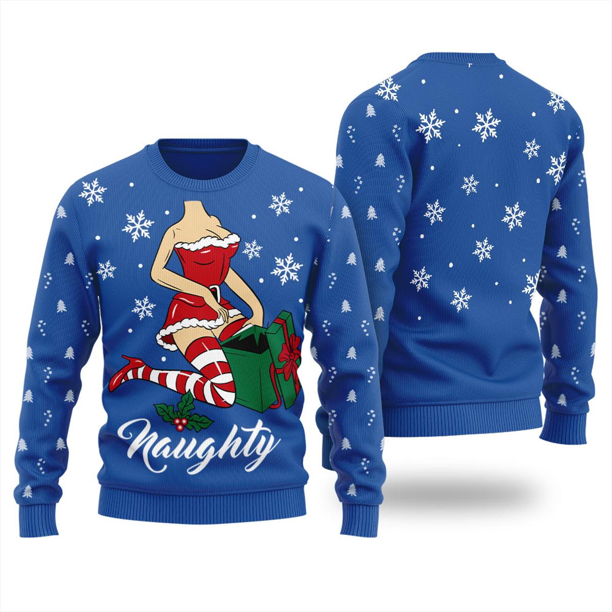 Naughty Cat Womens Ugly Sweater