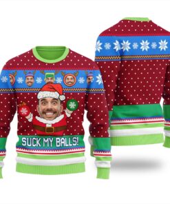 Naughty Suck My Balls Custom Ugly Sweater