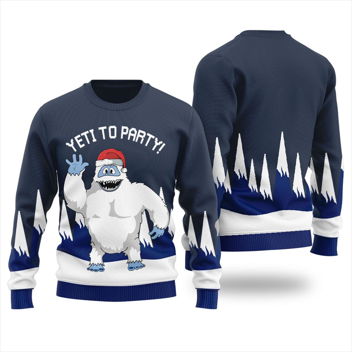 Cute Yeti To Party Funny Christmas Sweaters