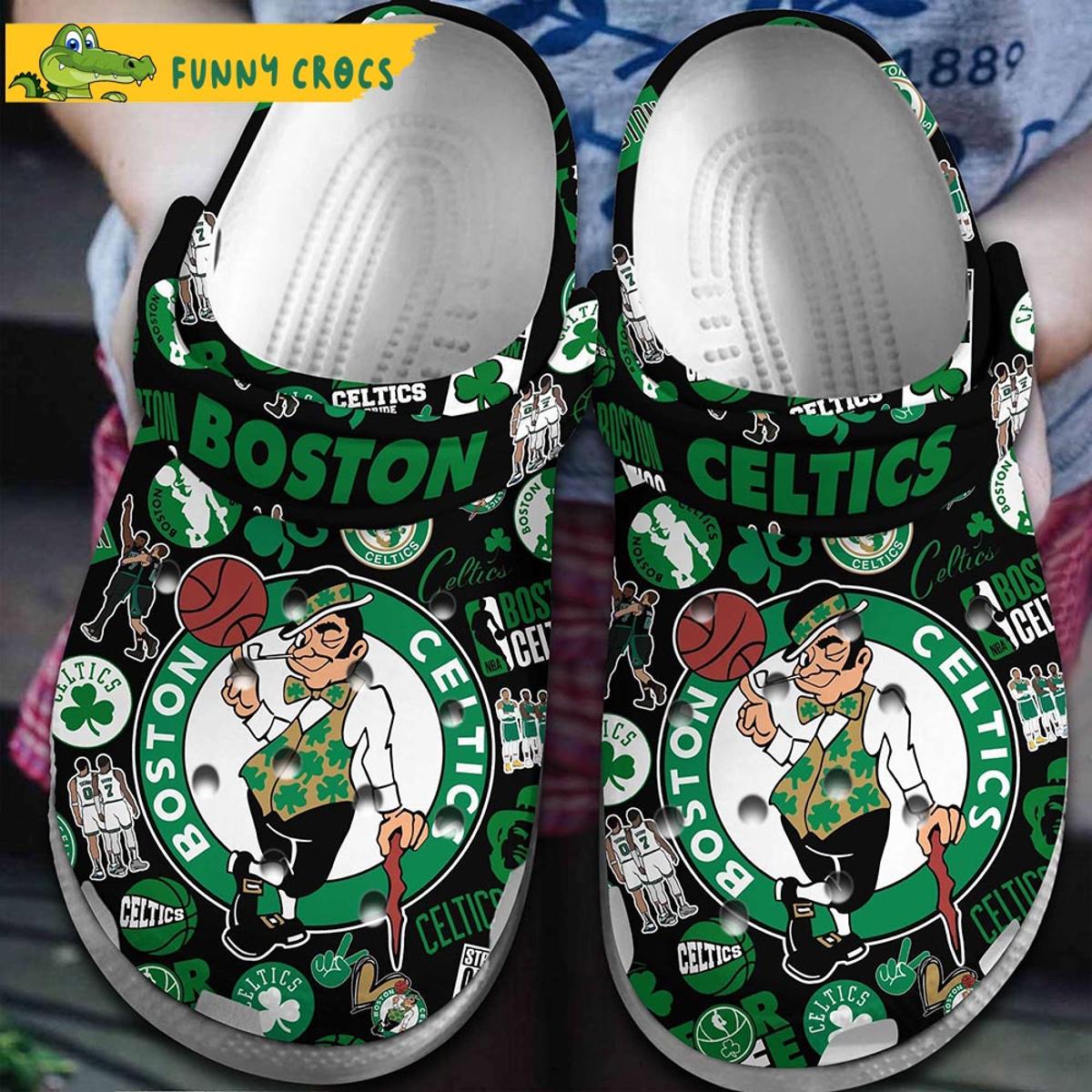 Personalized Basketball Boston Celtics Cow Animal Print Crocs Slippers