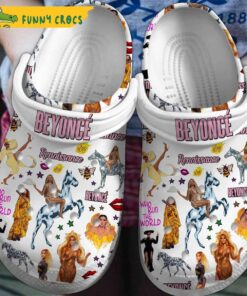 New Beyonce Music White Crocs Slippers