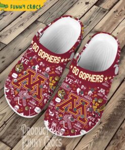 Nhl Minnesota Golden Gophers Red Crocs Shoes