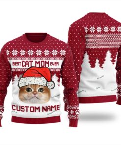 Nice Custom Cat Mom Ugly Sweater