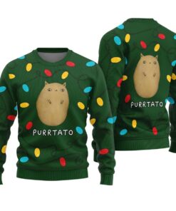 Nice Purrtato Cat Womens Funny Ugly Christmas Sweater