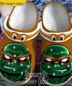 Ninja Turtle Face Michelangelo Crocs Clog Slippers