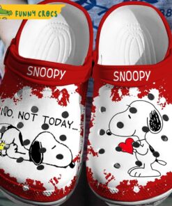 No, Not Today Snoopy Heart Crocs Slippers