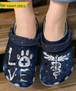 Nurse Love Caduceus Dog Paw Crocs Sandals