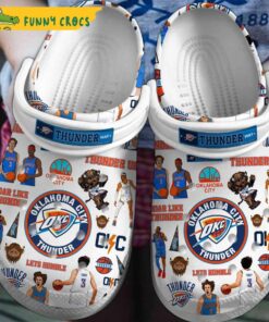 Oklahoma City Thunder Nba White Crocs Clog Slippers