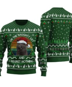 On The Naughty List Custom Cat Ugly Xmas Sweater