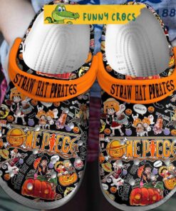 One Piece Straw Hat Pirates Pumpkin Halloween Crocs Shoes