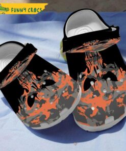 Orange Camouflage Golf Skull Crocs Clog Shoes