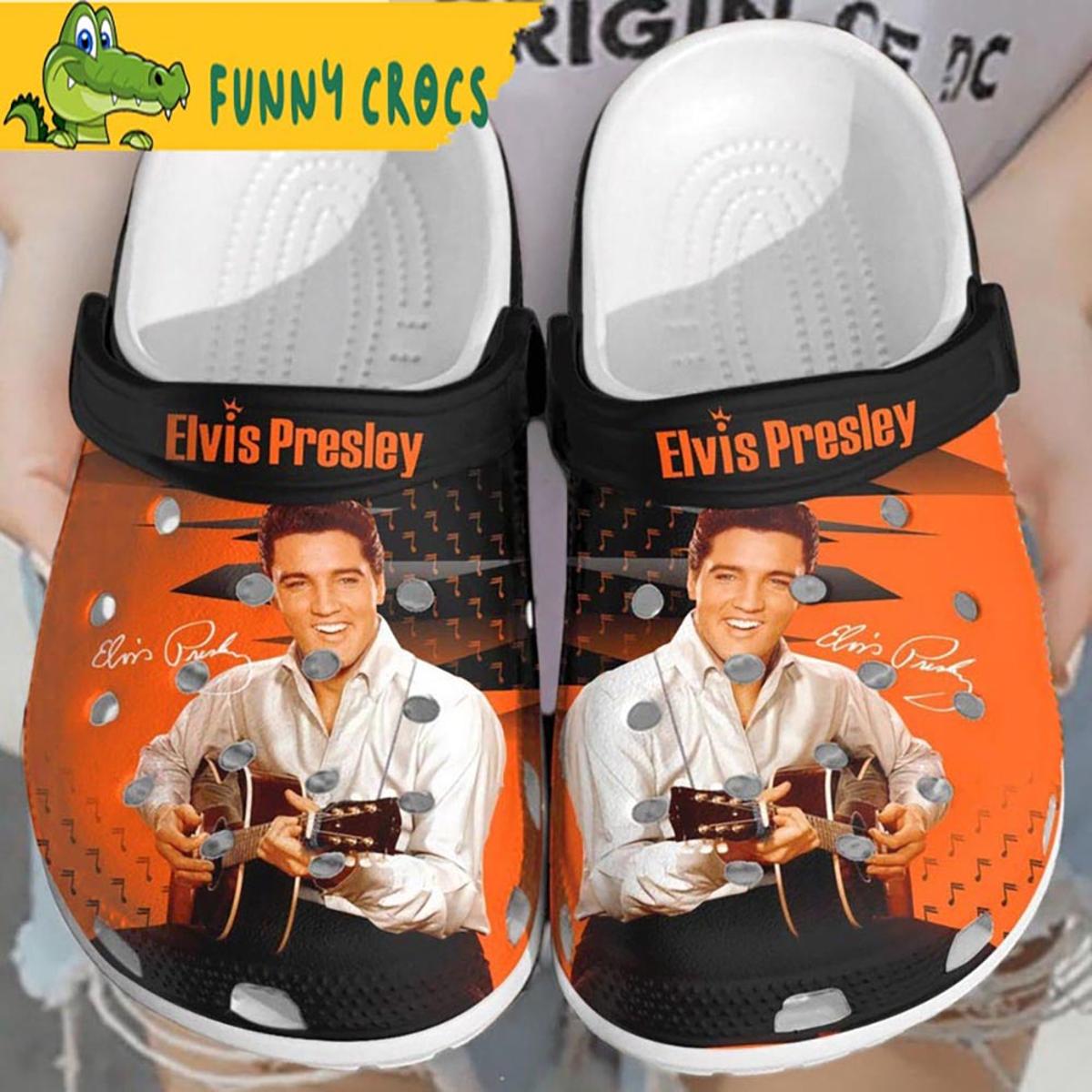 Orange Elvis Presley Crocs Shoes